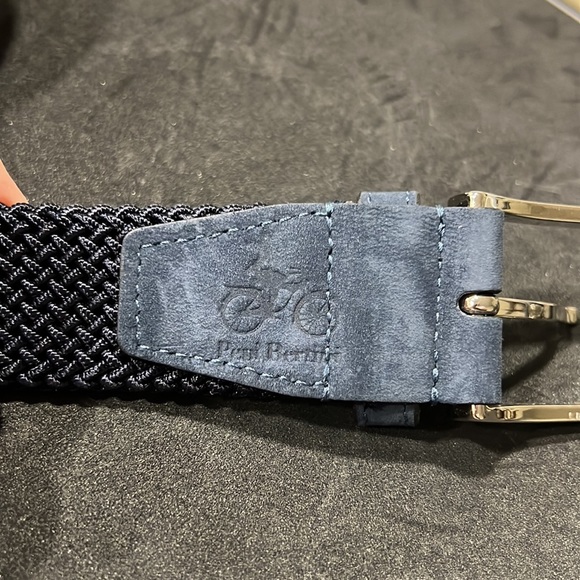 Men’s Leather/Suede Navy Blue Pepi Bertini Belt - Picture 6 of 6